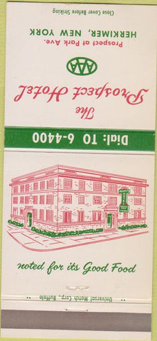Matchbook Cover - Prospect Hotel Herkimer NY 30 Strike