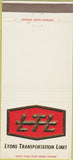 Matchbook Cover - Lyons Transport Trucking OH PA 30 Strike