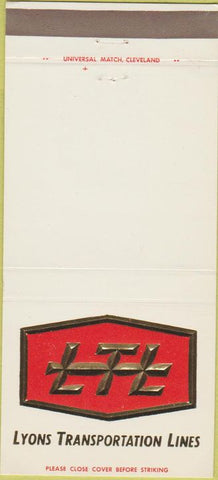 Matchbook Cover - Lyons Transport Trucking OH PA 30 Strike