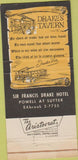 Matchbook Cover - Sir Francis Drake Hotel San Francisco CA 30 Strike