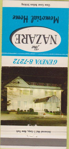 Matchbook Cover - The Nazare Memorial Home Lyndhurst NJ funeral 30 Strike