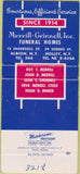 Matchbook Cover - Merrill Grinnell Funeral Homes Holley Albion NY 30 Strike