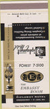 Matchbook Cover - Diplomat Motel St Louis MO 30 Strike