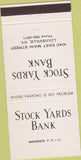 Matchbook Cover - Stock Yards Bank Louisville KY 30 Strike