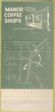 Matchbook Cover - Manor Coffee Shops San Francisco CA 30 Strike