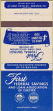 Matchbook Cover - First Federal Savings Chester PA 30 Strike