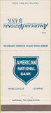 Matchbook Cover - American National Bank Noblesville Carmel IN 30 Strike