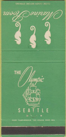 Matchbook Cover - The Olympic Seattle WA Marine Room seahorse 30 Strike