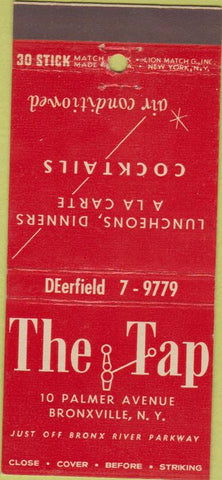 Matchbook Cover - The Tap Bronxville NY 30 Stick