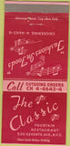 Matchbook Cover - The Classic Fountain Restaurant New York City 30 Strike