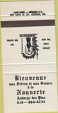 Matchbook Cover - Bienvenue Nonnerie Auberge Des Pins Deauville Canada 30 Strike