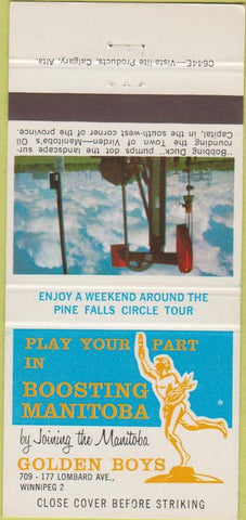 Matchbook Cover - Manitoba Tourism Winnipeg Bobbing Duck MB oil 30 Strike