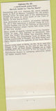 Matchbook Cover - Manitoba Tourism Winnipeg Bobbing Duck MB oil 30 Strike