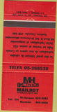 Matchbook Cover - Mailhot Hydralic St Jacques Montreal QC 30 Strike