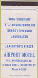 Matchbook Cover - Airport Motel Lexington KY 30 Strike