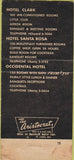 Matchbook Cover - Hotel Clark Stockton CA Santa Rosa CA 30 Strike