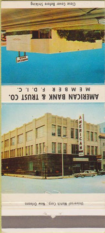 Matchbook Cover - American Bank  and  Trust Baton Rouge LA 30 Strike