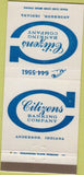 Matchbook Cover - Citizens Banking Co Anderson IN 30 Strike