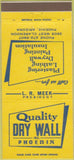 Matchbook Cover - Quality Dry Wall Phoenix AZ 30 Strike