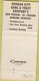Matchbook Cover - Morgan City Bank Trust LA 30 Strike