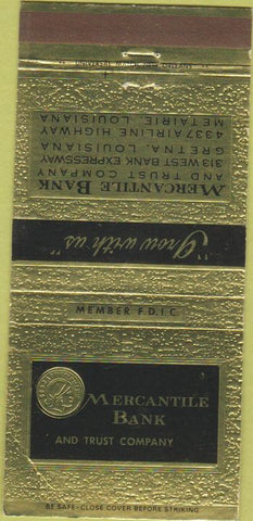 Matchbook Cover - Mercantile Bank Trust Metairie LA Gretna 30 Strike