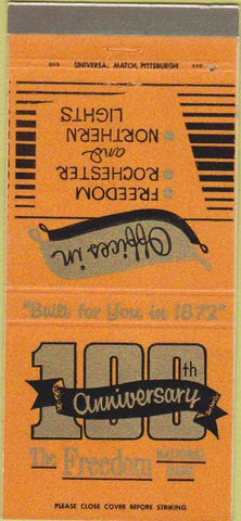 Matchbook Cover - Freedom National Bank Rochester Freedom PA 30 Strike