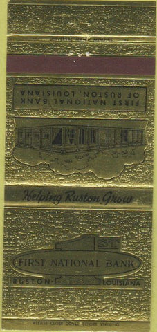Matchbook Cover - First National Bank Ruston LA 30 Strike