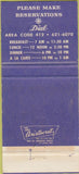 Matchbook Cover - University Club Pittsburgh PA 30 Strike