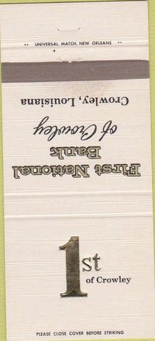 Matchbook Cover - First National Bank Crowley LA WEAR 30 Strike