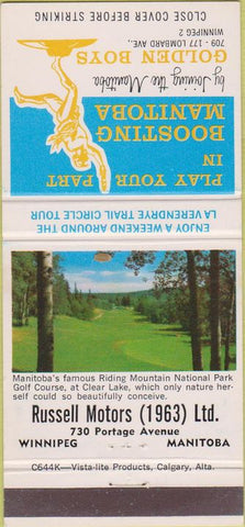 Matchbook Cover - Russell Motors 1963 Winnipeg MB 30 Strike