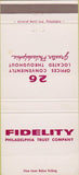 Matchbook Cover - Fidelity Trust Co Philadelphia PA WEAR 30 Strike