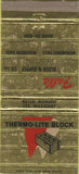 Matchbook Cover - Thermo Lite Block concrete Menomonee Falls WI 30 Strike