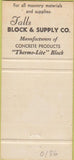 Matchbook Cover - Thermo Lite Block concrete Menomonee Falls WI 30 Strike