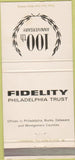 Matchbook Cover - Fidelity Philadelphia Trust WEAR 30 Strike