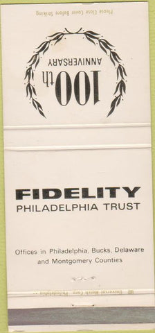 Matchbook Cover - Fidelity Philadelphia Trust WEAR 30 Strike