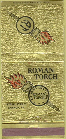 Matchbook Cover - Roman Torch Sharon PA restaurant 30 Strike