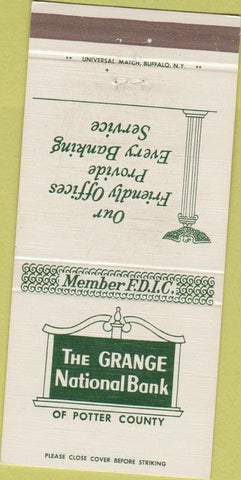 Matchbook Cover - Grange National Bank PA 30 Strike