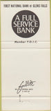 Matchbook Cover - 1st National Bank Glens Falls NY WEAR 30 Strike