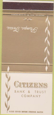 Matchbook Cover - Citizens Bank Trust Co Pampa TX 30 Strike