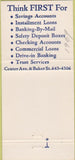 Matchbook Cover - First National Bank Brownwood TX WEAR 30 Strike
