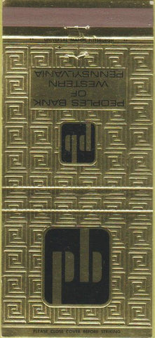 Matchbook Cover - People's Bank of Western PA 30 Strike
