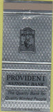 Matchbook Cover - Provident National Bank Philadelphia PA Bucks  30 Strike