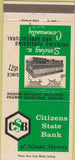 Matchbook Cover - Citizens State Bank Mount Morris IL 30 Strike