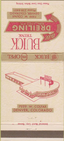 Matchbook Cover - Dreiling Buick Denver CO 30 Strike