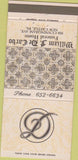 Matchbook Cover - William De Carbo Funeral Home New Castle PA 30 Strike