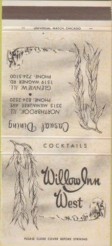 Matchbook Cover - Willow Inn West Glenview IL Northbrook 30 Strike