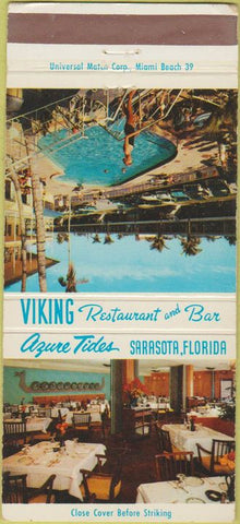 Matchbook Cover - Viking Restaurant Bar Sarasota FL 30 Strike