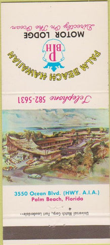 Matchbook Cover - Palm Beach Hawaiian Motor Lodge FL 30 Strike