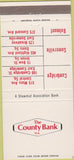 Matchbook Cover - County Bank Cambridge Belmont Somerville MA 30 Strike