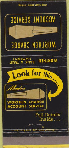 Matchbook Cover - Worthen Bank Trust Co AR 30 Strike